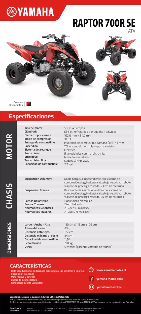 Catálogo Yamaha en Los Andes | RAPTOR 700R SE | 2026-09-15T00:00:00.000Z - 2026-09-29T00:00:00.000Z