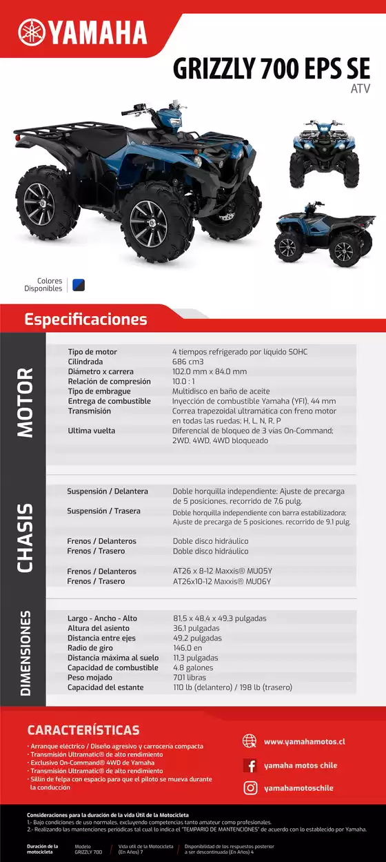 Catálogo Yamaha en Los Andes | GRIZZLY 700 EPS 1 | 2026-09-15T00:00:00.000Z - 2026-09-29T00:00:00.000Z