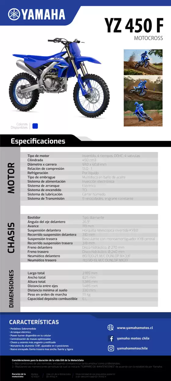 Catálogo Yamaha | YZ 450 F 4 | 2026-09-15T00:00:00.000Z - 2026-09-29T00:00:00.000Z