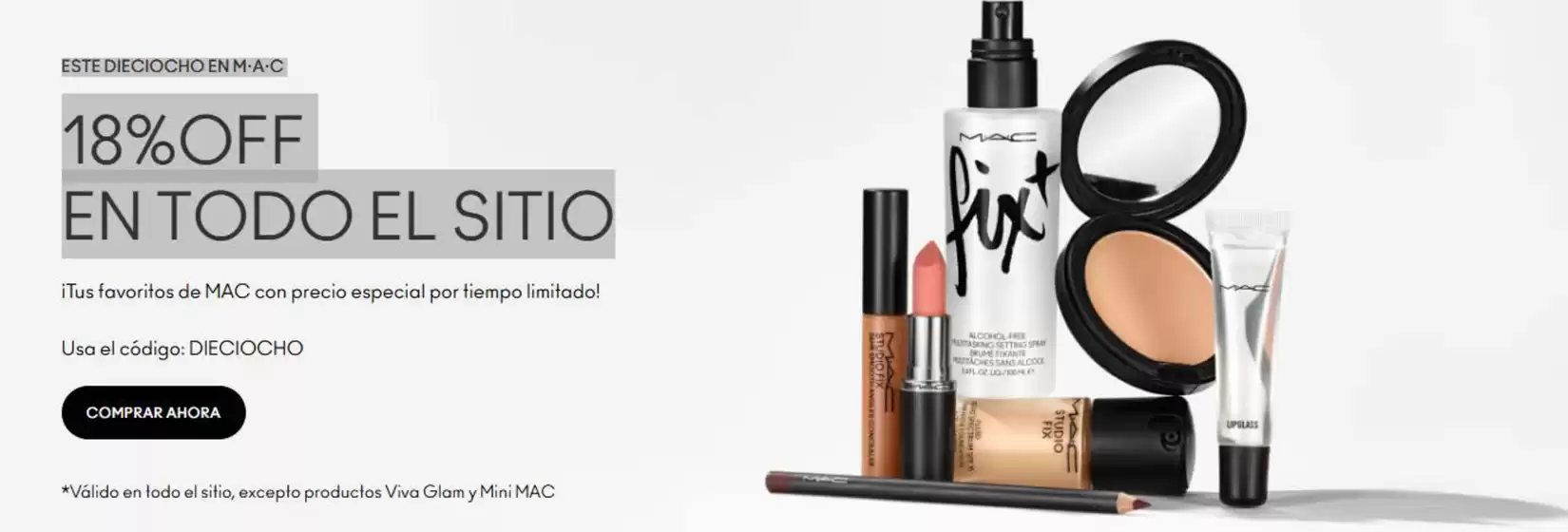 Catálogo MAC Cosmetics en Providencia | 18% Off en todo el sitio! | 2026-09-15T00:00:00.000Z - 2026-09-29T00:00:00.000Z
