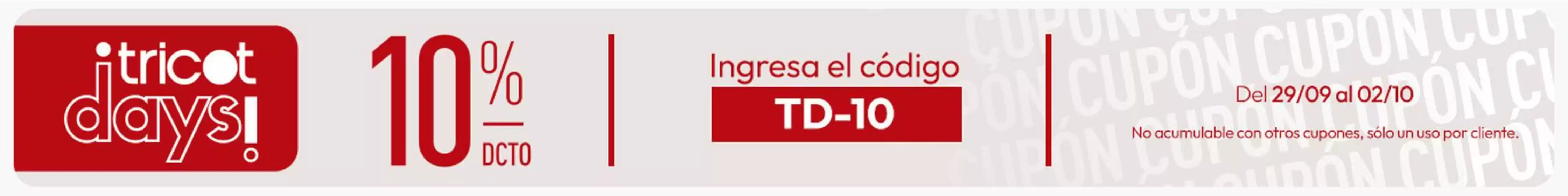 Catálogo Tricot en Las Condes | Ofertas principales y descuentos | 2026-10-01T00:00:00.000Z - 2026-10-15T00:00:00.000Z