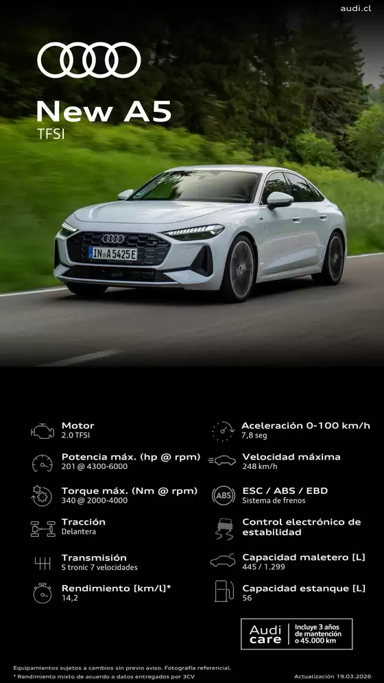 Catálogo Audi | New A5 TFSI MY26 1 copy1 | 2026-10-08T00:00:00.000Z - 2026-10-22T00:00:00.000Z