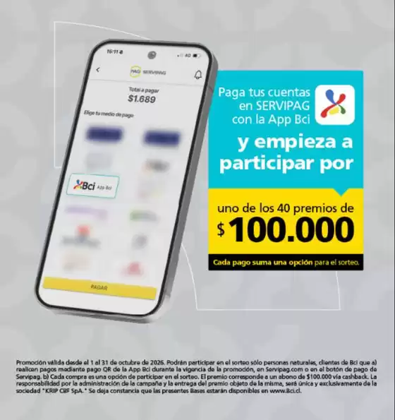 Catálogo Servipag | Ofertas promocional. | 2026-10-19T00:00:00.000Z - 2026-10-31T00:00:00.000Z