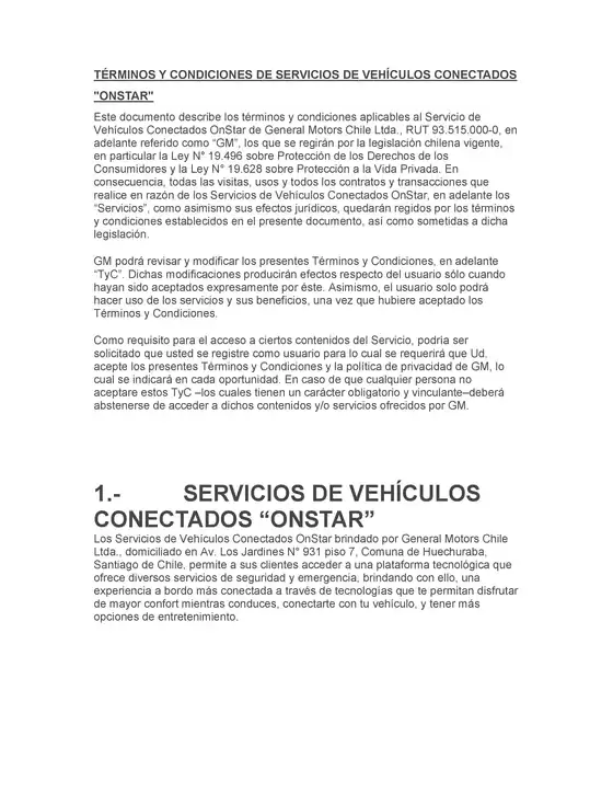 Catálogo Chevrolet | Terminos condiciones onstar chile | 2026-10-28T00:00:00.000Z - 2026-11-11T00:00:00.000Z