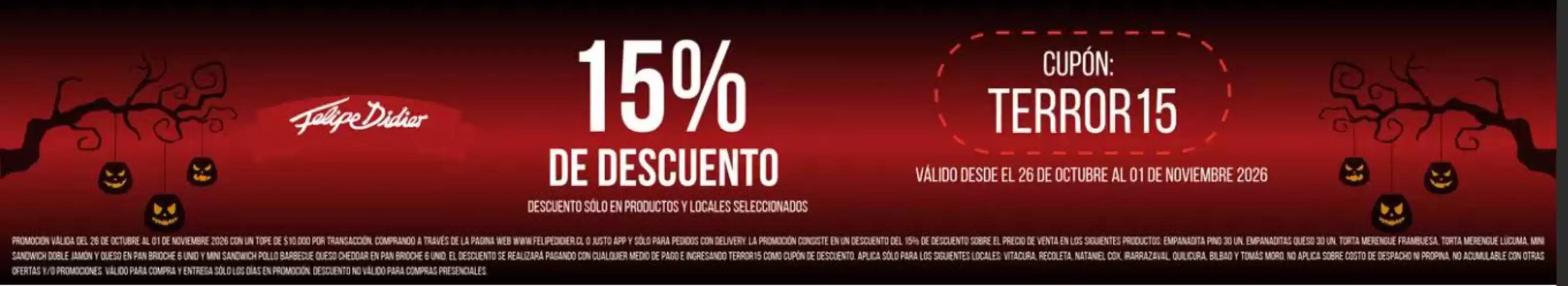 Catálogo Felipe Didier | 15% de descuento! | 2026-10-28T00:00:00.000Z - 2026-11-01T00:00:00.000Z