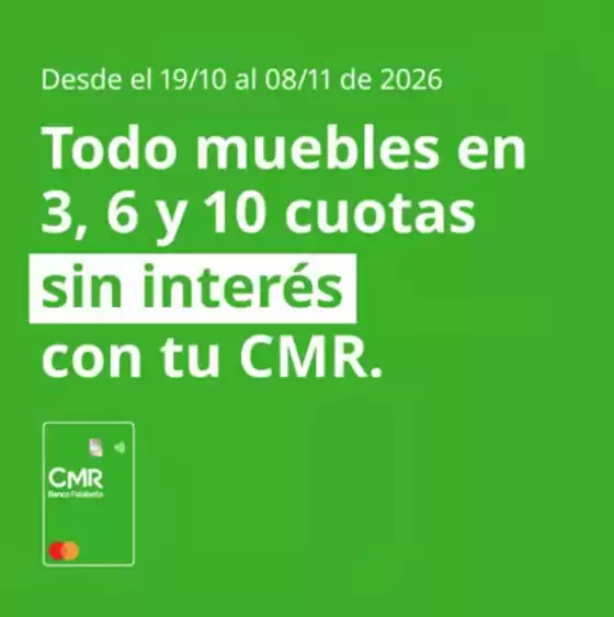 Catálogo Ikea | Todo muebles en 3, 6 y 10 cuotas sin interés con tu CMR. | 2026-10-29T00:00:00.000Z - 2026-11-08T00:00:00.000Z