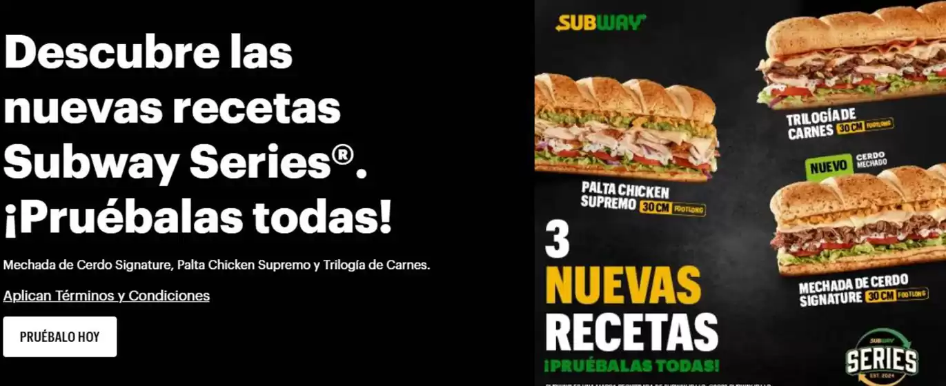 Catálogo Subway | Descubre las nuevas recetas | 2026-10-29T00:00:00.000Z - 2026-10-31T00:00:00.000Z
