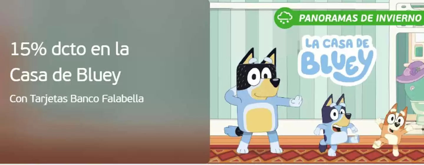 15% dcto en la Casa de Bluey!