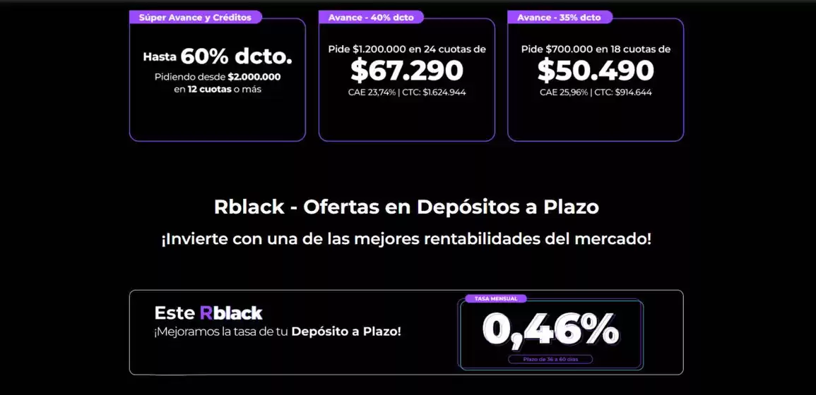RBlack! Hasta 60% dcto.