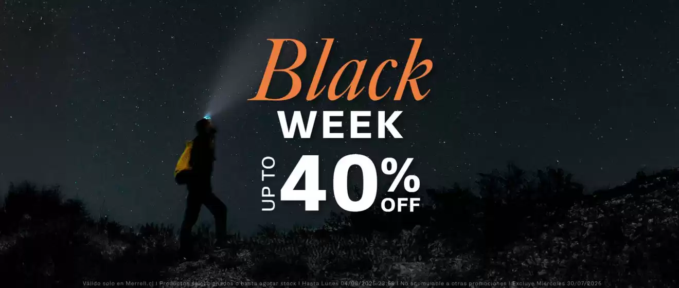 Catálogo Merrell en Coquimbo | Black week! Hasta 40% Off. | 2025-08-01T00:00:00.000Z - 2025-08-16T00:00:00.000Z