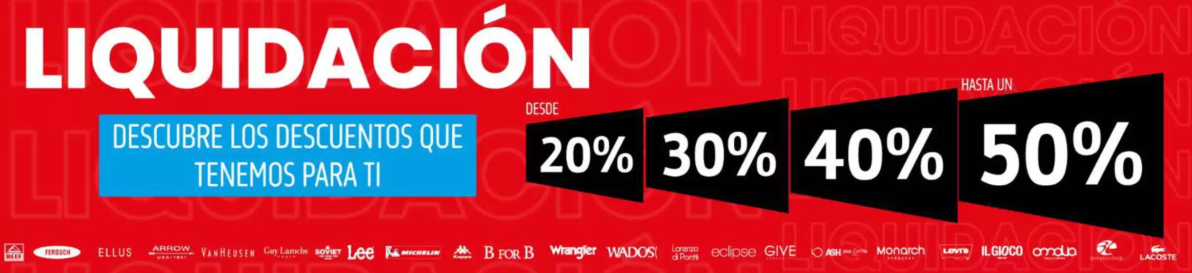 Liquidación! Hasta 50%.