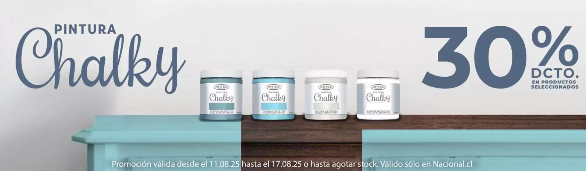 Pintura Chalky! Hasta 30% dcto.
