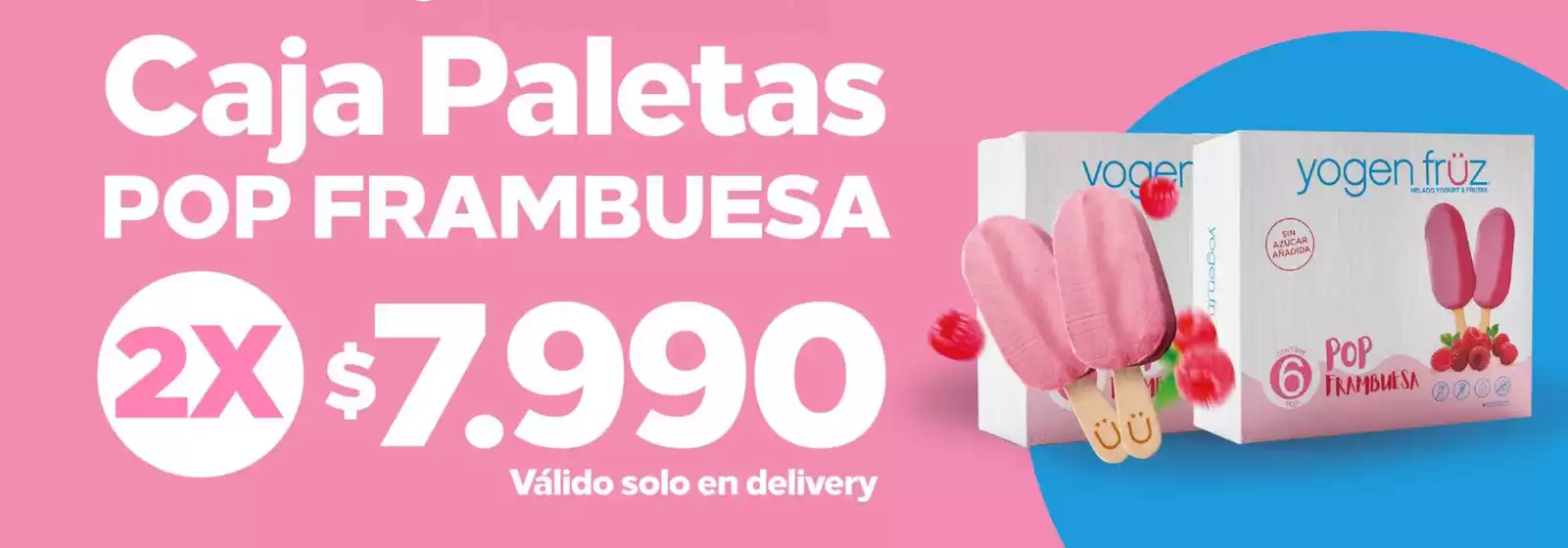 Caja paletas pop frambuesa!