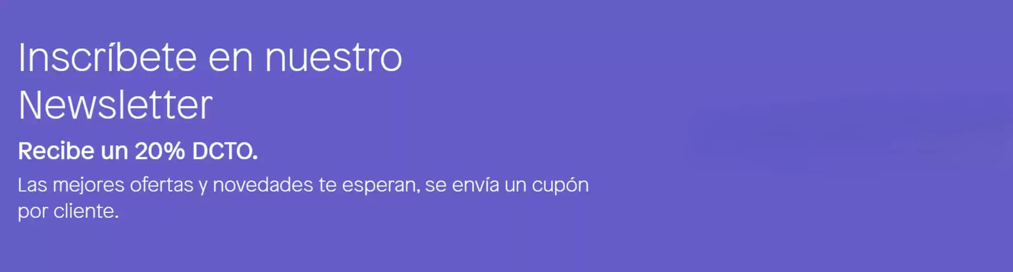 Recibe un 20% dcto!