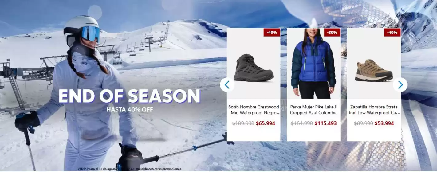 End of the season! Hasta 40% Off.