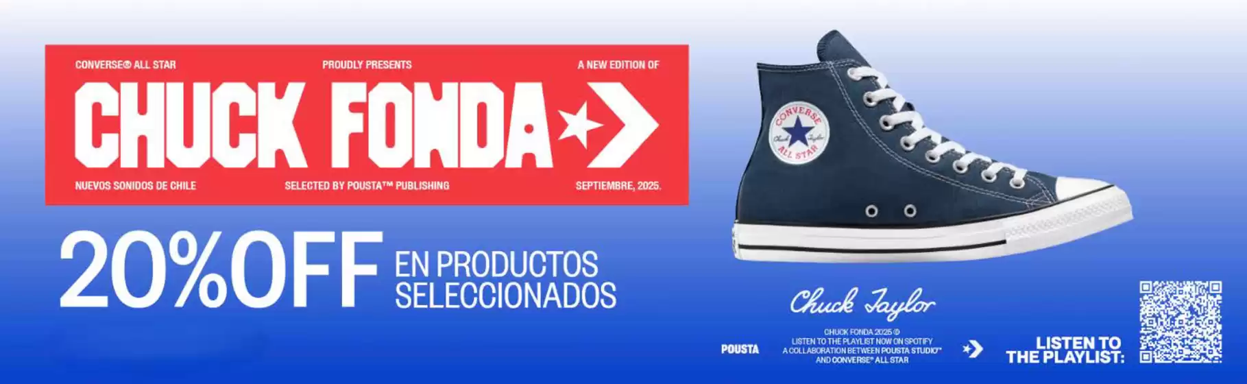 Chuck fonda! Hasta 20% Off.