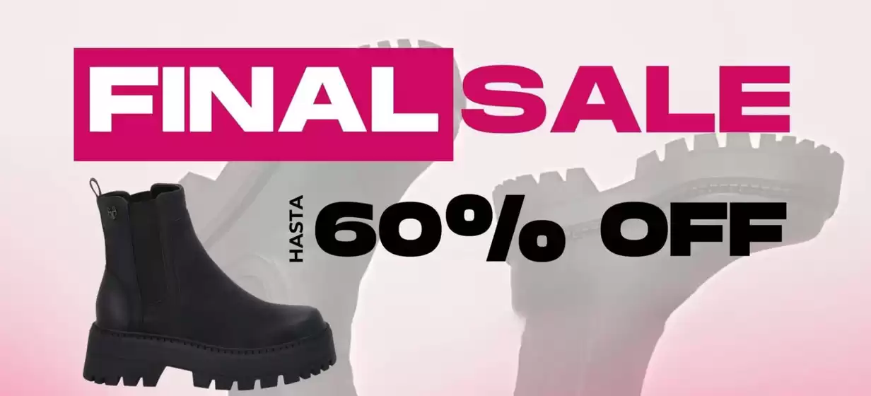 Final sale! Hasta 60% Off.