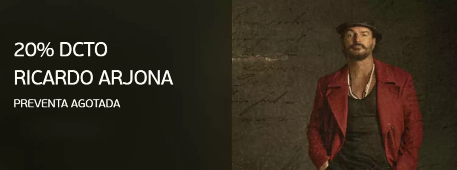 Catálogo Banco Falabella en Temuco | 20% dcto ricardo arjona! | 2025-09-15T00:00:00.000Z - 2025-09-30T00:00:00.000Z