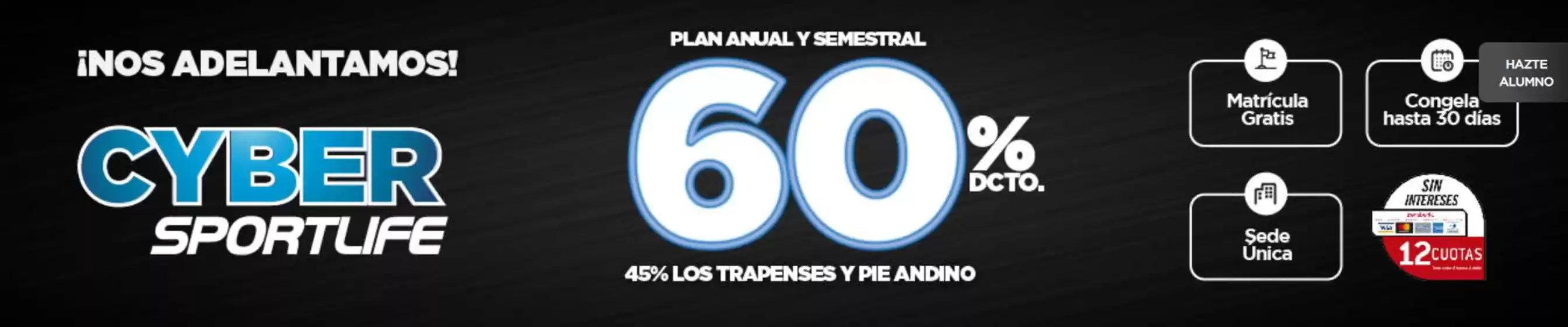 Cyber sportlife! Hasta 60% dcto.