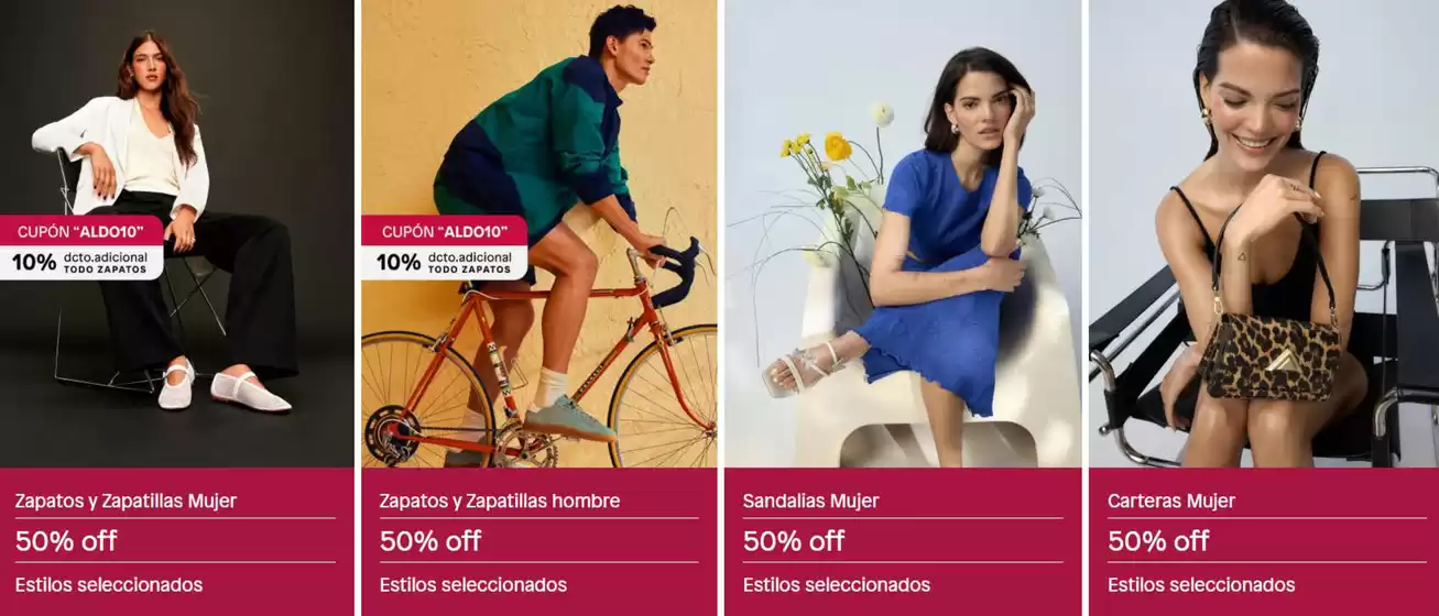 Cyber Aldo! Hasta 50% Off.