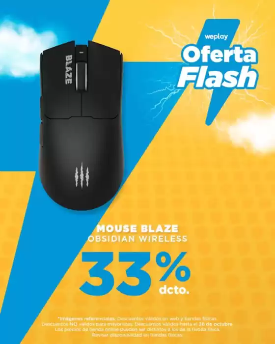 Catálogo WePlay | Mouse blaze! Hasta 33% dcto. | 2025-10-21T00:00:00.000Z - 2025-10-26T00:00:00.000Z