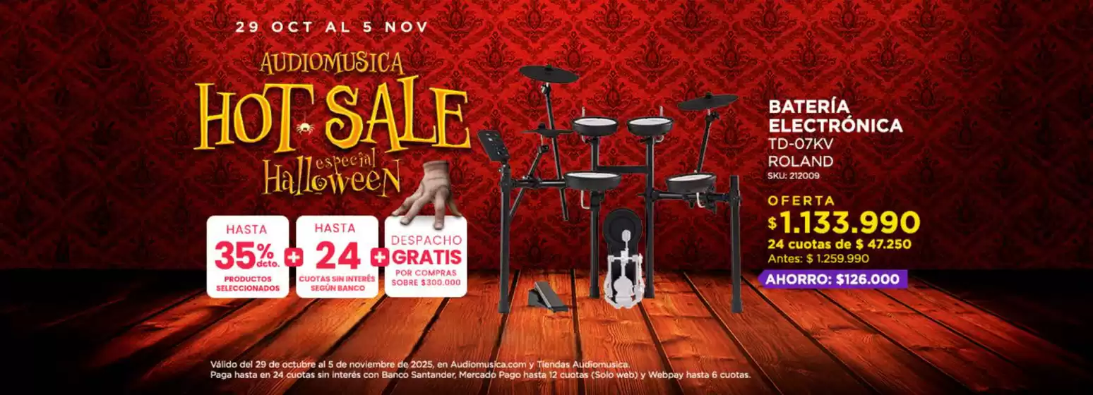Catálogo Audiomusica en Lo Barnechea | Hot sale! Especial Halloween. | 2025-11-03T00:00:00.000Z - 2025-11-05T00:00:00.000Z