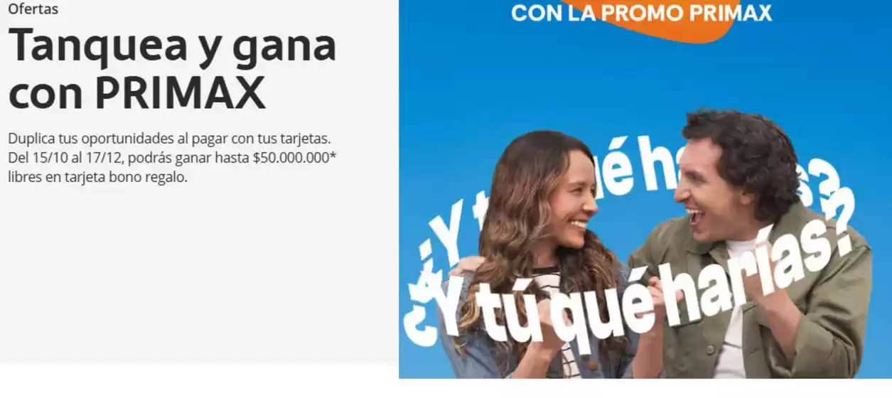 Catálogo Bancolombia en Neiva | Ofertas Tanquea y gana con PRIMAX | 2025-11-12T00:00:00.000Z - 2025-11-17T00:00:00.000Z