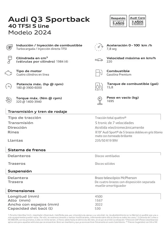 Catálogo Audi en Curumaní | AUDI Q3 SPORTBACK S LINE 2024 2 | 2025-12-01T00:00:00.000Z - 2025-12-15T00:00:00.000Z