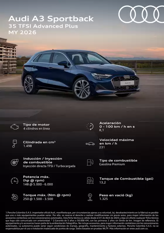 Catálogo Audi en Curumaní | Audi A3 Sportback MHEV 2026 copy1 | 2025-12-02T00:00:00.000Z - 2025-12-16T00:00:00.000Z