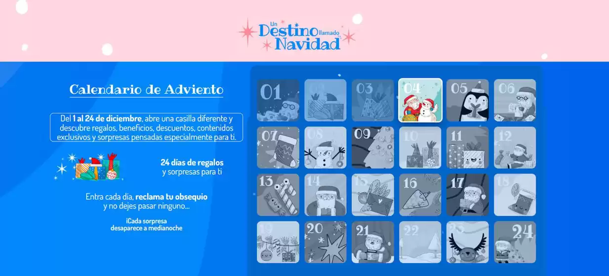 Catálogo On Vacation | Un Destino llamado Navidad 24 Dias de Regalo | 2025-12-04T00:00:00.000Z - 2025-12-24T00:00:00.000Z