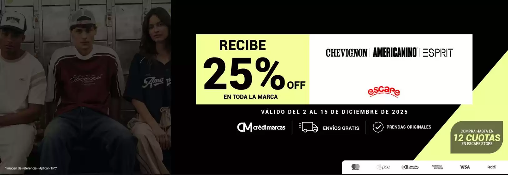 Catálogo Escape en Rionegro Antioquia | Ofertas hasta 20%-25% DTO | 2025-12-15T00:00:00.000Z - 2025-12-17T00:00:00.000Z