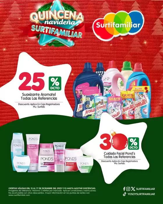 Catálogo Surtifamiliar en Aracataca | Ofertas y promociones actuales | 2025-12-13T00:00:00.000Z - 2025-12-17T00:00:00.000Z