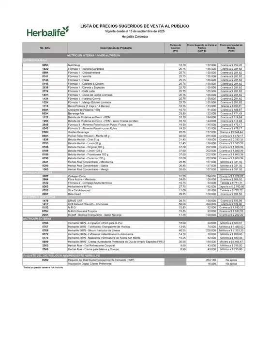 Catálogo Herbalife en Santa Marta | Lista de Precios | 2026-01-14T00:00:00.000Z - 2026-06-30T00:00:00.000Z