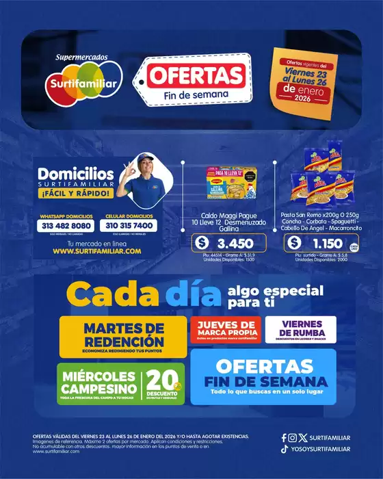 Catálogo Surtifamiliar en Sincelejo | Ofertas y gangas exclusivas | 2026-01-23T00:00:00.000Z - 2026-01-26T00:00:00.000Z