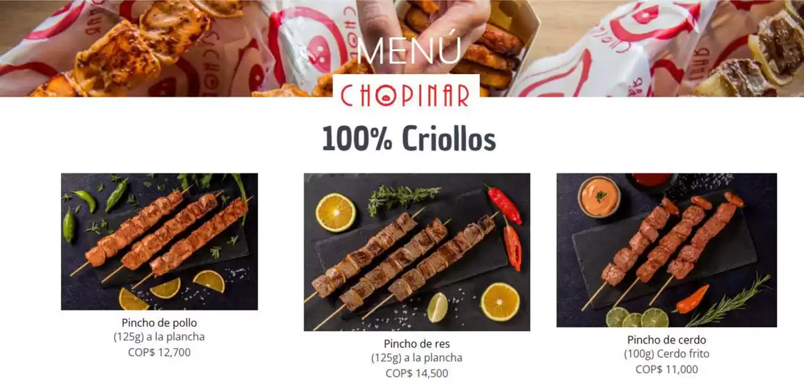 Catálogo Chopinar en Cúcuta | Menu Chopinar | 2026-01-23T00:00:00.000Z - 2026-03-31T00:00:00.000Z