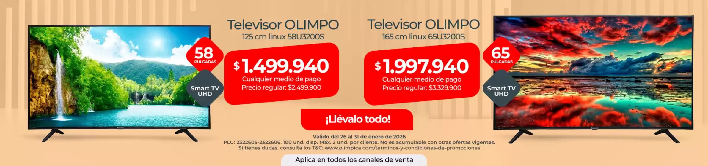 Catálogo Olímpica en Bogotá | Ofertas principales para todos los cazadores de gangas | 2026-01-26T00:00:00.000Z - 2026-01-31T00:00:00.000Z