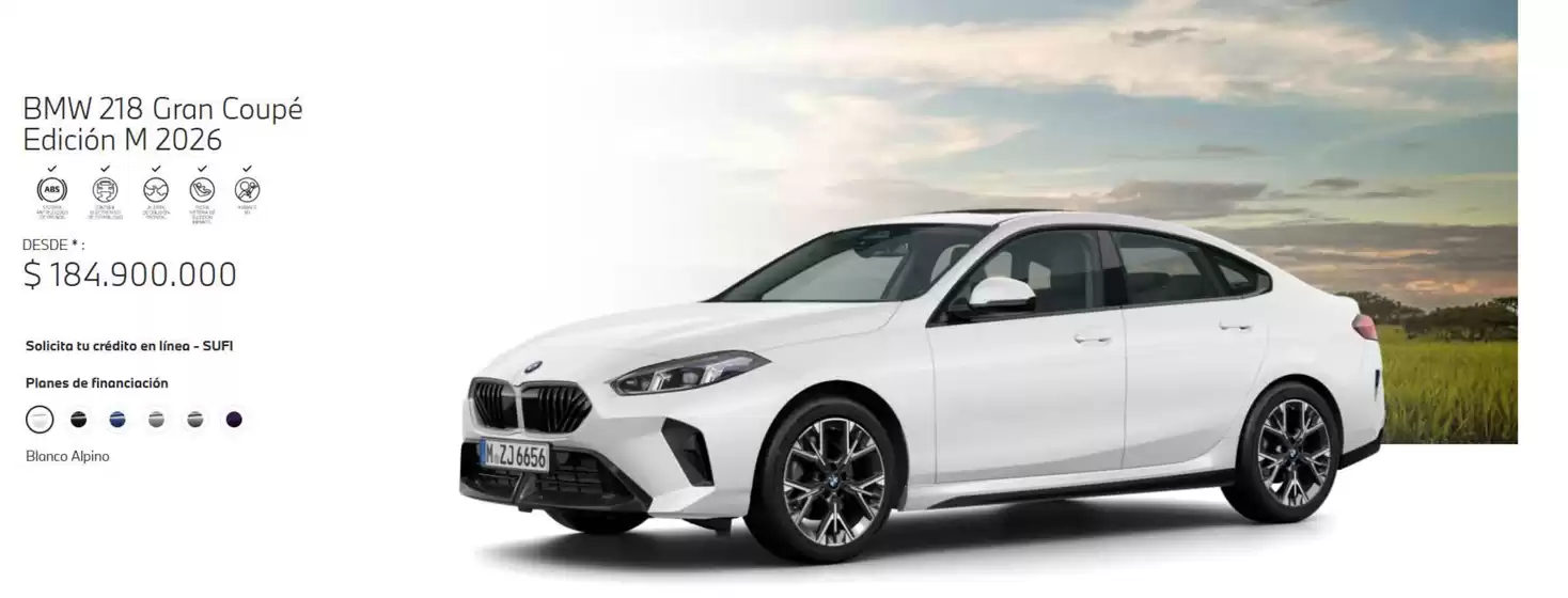 Catálogo BMW en Espinal | BMW 218 Gran Coupé Edición M 2026 Desde: $ 184.900.000 | 2026-01-28T00:00:00.000Z - 2026-12-31T00:00:00.000Z