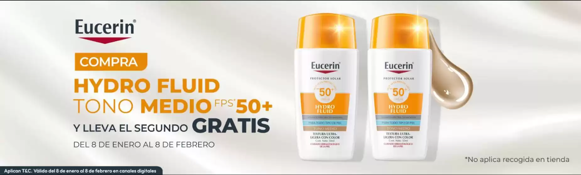 Catálogo Bella Piel en Socorro | Eucerin Hydro Fluid Tono Medio SPF 50+ x 50 Ml Lleva Gratis | 2026-01-28T00:00:00.000Z - 2026-02-08T00:00:00.000Z