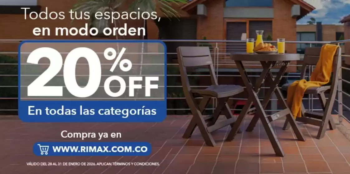 Catálogo Rimax | 20% OFF en Todos las Categorias | 2026-01-29T00:00:00.000Z - 2026-01-31T00:00:00.000Z