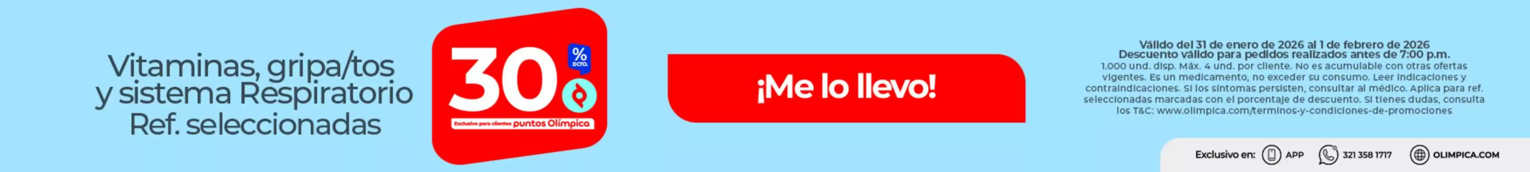 Catálogo Olímpica en Tocancipá | Grandes descuentos en productos seleccionados | 2026-01-31T00:00:00.000Z - 2026-02-01T00:00:00.000Z