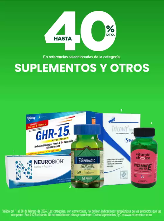 Catálogo Cruz verde en Villa del Rosario | Promociones actuales | 2026-02-01T00:00:00.000Z - 2026-02-28T00:00:00.000Z