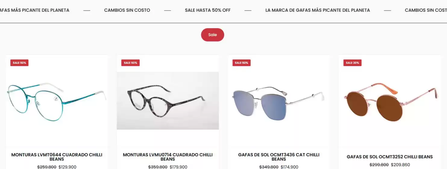 Catálogo Chili Beans en Buenaventura | Sale, Hasta 50% off | 2026-02-03T00:00:00.000Z - 2026-02-08T00:00:00.000Z