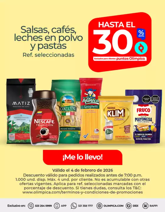 Catálogo Olímpica en Tadó | Grandes descuentos en productos seleccionados | 2026-02-04T00:00:00.000Z - 2026-02-04T00:00:00.000Z