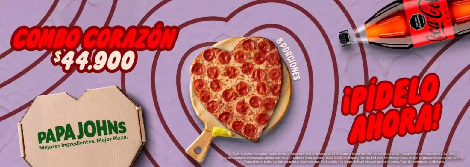 Catálogo Papa John's en Cartagena | Combo Corayon $44.900 | 2026-02-09T00:00:00.000Z - 2026-03-02T00:00:00.000Z