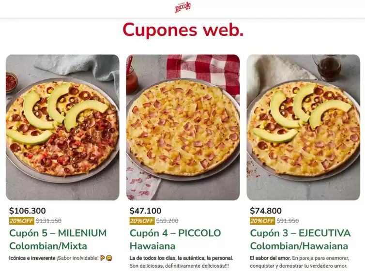 Catálogo Pizzas Piccolo en Barranquilla | Cupones web | 2026-02-09T00:00:00.000Z - 2026-02-28T00:00:00.000Z
