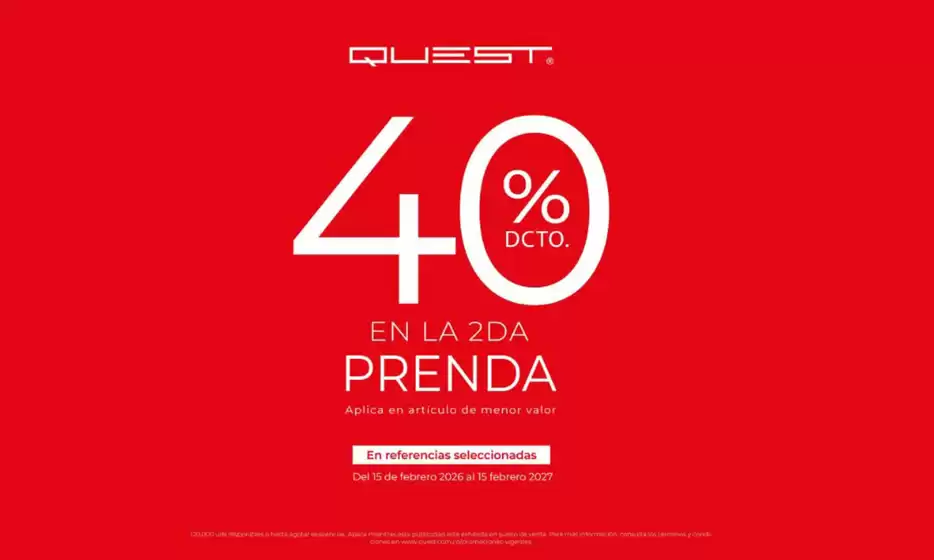 Catálogo Quest | 40% OFF en la 2da Prenda | 2026-03-03T00:00:00.000Z - 2027-02-15T00:00:00.000Z