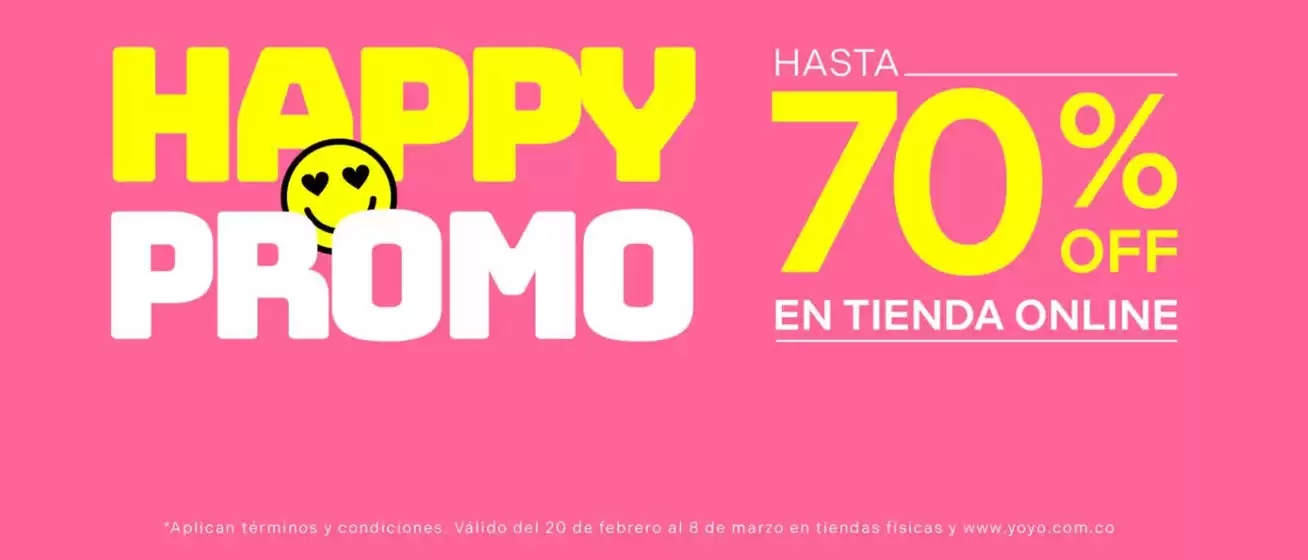 Catálogo Yoyo Jeans en Chía | Happy Promo 70% OFF -30% OFF | 2026-03-03T00:00:00.000Z - 2026-03-08T00:00:00.000Z