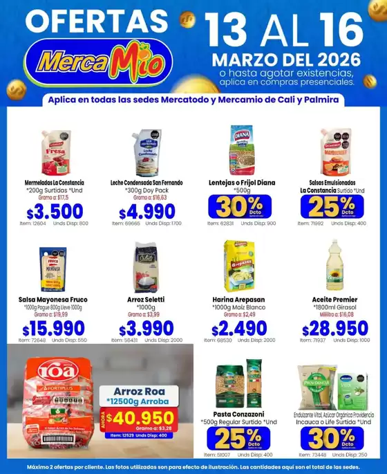 Catálogo MercaMío en El Cerrito | Ofertas especiales atractivas para todos | 2026-03-13T00:00:00.000Z - 2026-03-16T00:00:00.000Z