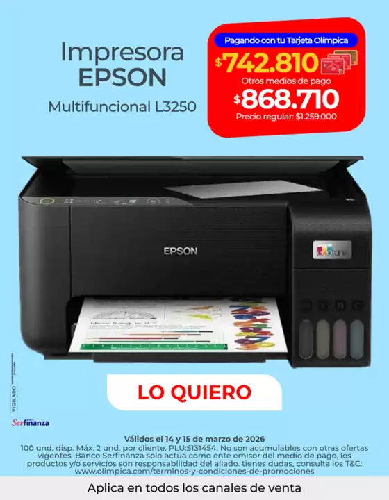 Catálogo Olímpica en Cali | Ofertas para cazadores de gangas | 2026-03-14T00:00:00.000Z - 2026-03-15T00:00:00.000Z