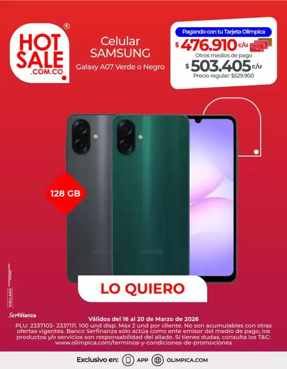 Catálogo Olímpica en Dosquebradas | Ofertas principales para todos los cazadores de gangas | 2026-03-16T00:00:00.000Z - 2026-03-20T00:00:00.000Z